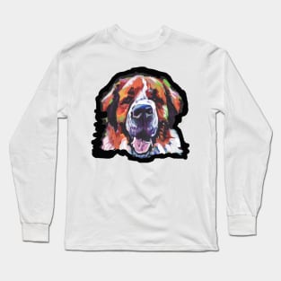 Saint St. Bernard Bright colorful pop dog art Long Sleeve T-Shirt